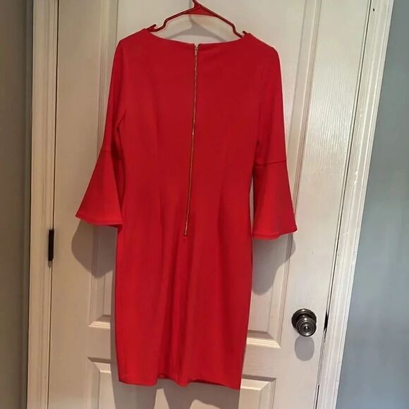 Beautiful color! Calvin Klein dress with bell sleeves size 6 - Picture 3 of 3